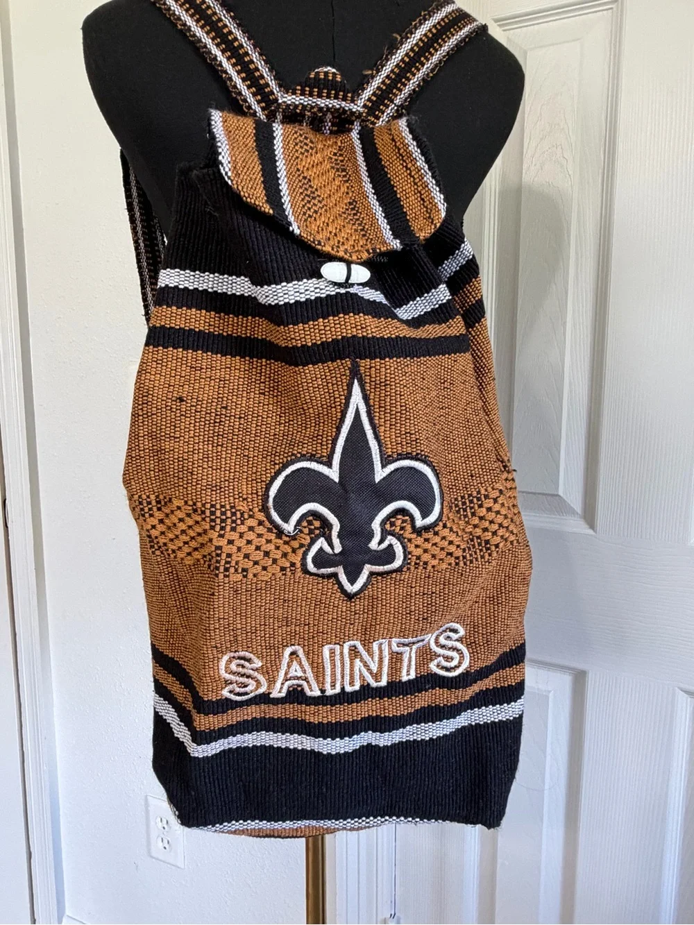 New Orleans Saints Woven Backpack Baja Boho Fleur de Lis NFL Football Bag